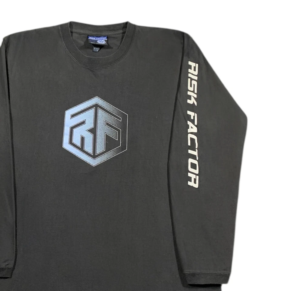 Camisa patinadora vintage de los años 2000 Risk Factor manga larga talla grande Foto 2 de 4