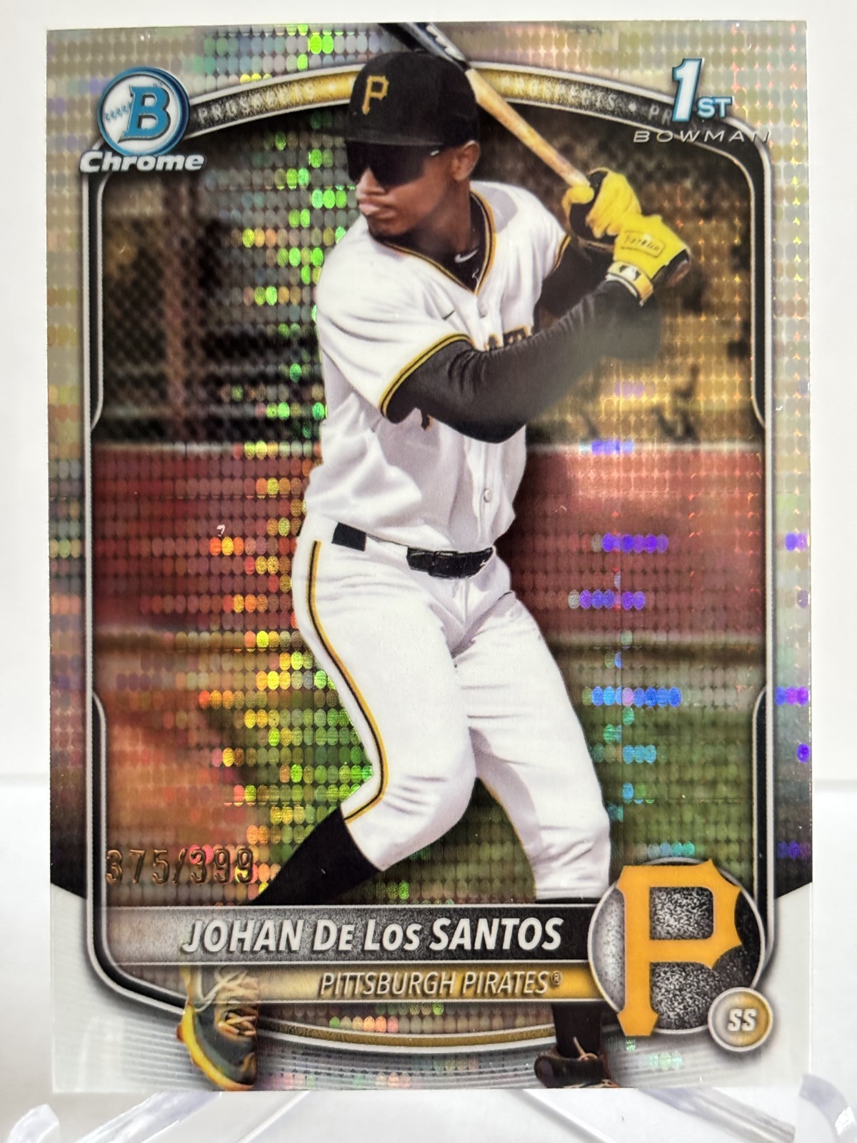2025 Bowman Chrome Johan De Los Santos 1st Pulsar /399 #BCP-163 Pirates