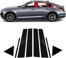 8pcs Black for Cadillac CT5 2020-2023 Car Window Center Pillar Stickers Car