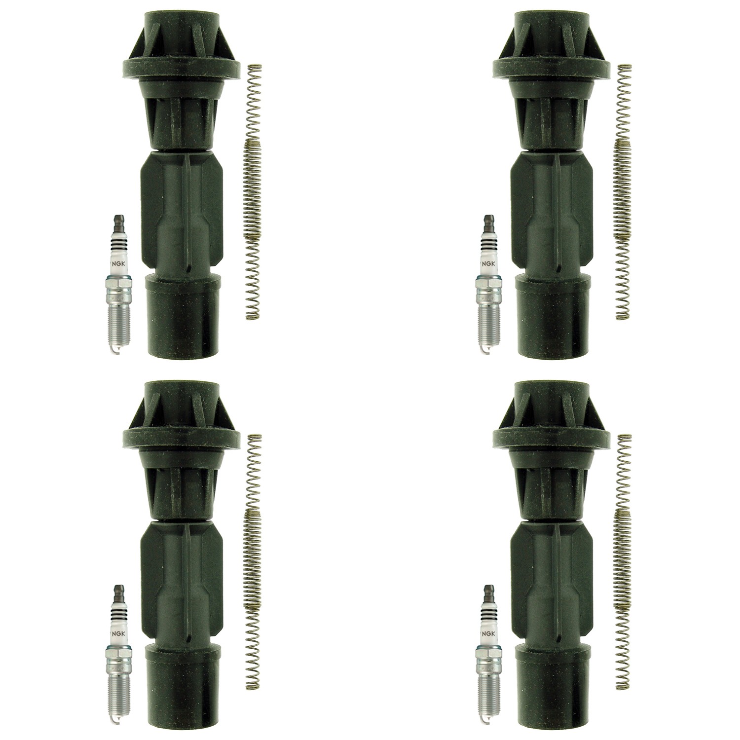 NGK 4 Iridium IX Spark Plugs 4 Coil Boots Kit for Mazda 3 6 CX-7 Fusion Milan L4