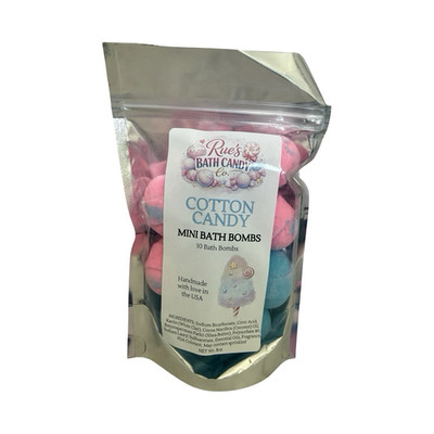 Rue's Bath Candy Co. Mini Bath Bombs Set 8 oz Handmade Multicolor 10 Pack
