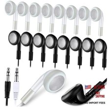 100 Pack Bulk Earbuds for School Classroom - Student Black White
