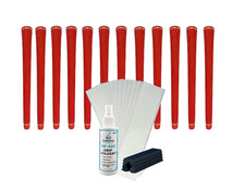 Golf Grip Regrip Kit - 13 Grips Solvent Vise Midsize Red Golf Grips Brand New