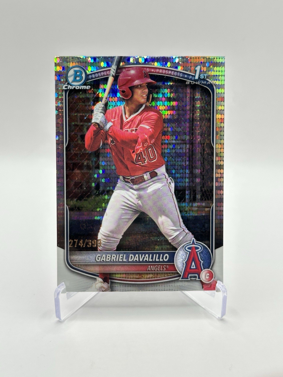 2025 Bowman Chrome Gabriel Davalillo Pulsar Refractor /399 1st Los Angeles Angel