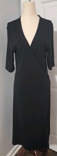 GAP Large Black Wrap Dress Vintage 90s