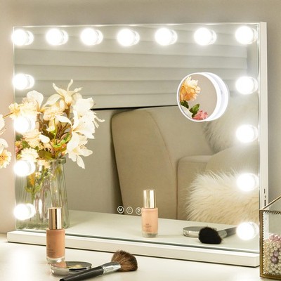 Makeup Vanity Mirror with Lights, Hollywood Makeup Mirror with Dimmable 15 LE...