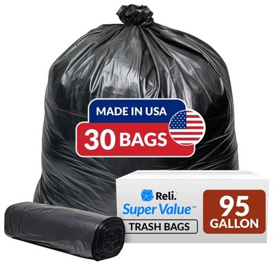 Reli. 95 Trash Bags Heavy Duty 30 Trash Bags Super Sizeable For Serious Garbage