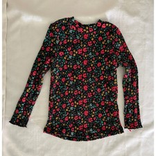 Cat & Jack Girls Floral Print Ribbed Mock Neck Long Sleeve Top 4T, NWOT