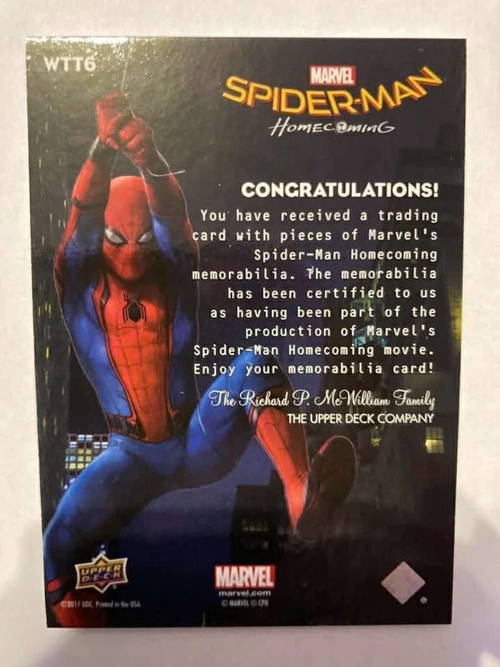 2017 Upper Deck Marvel Spider-Man Homecoming Dual Memorabilia Triple Memorabilia - Photo 2/2