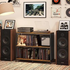 3-Tier Vinyl Record Storage: Vintage Player Table with Spacious Storage - Up ...