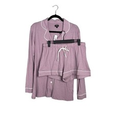 NWT Cosabella LG Purple Bella Short Sleeve Top  Boxer Shorts Pajama Set 115807