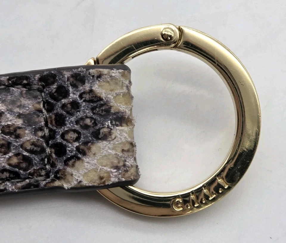 GILI Cartera de Cuero para Tarjetas Estampado de Piel de Serpiente Bolso sin asas FOB G.I.L.I. Herrajes dorados Foto 3 de 4