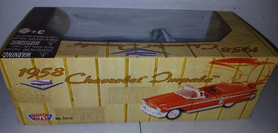 Motor Max 1:18 1958 Chevy Impala Convertible TEAL '58 Chevrolet - Image 3 of 4