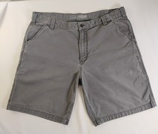 CARHARTT Rugged Flex Canvas Work Shorts Mens 40 Gray Relaxed Fit BS2514-M