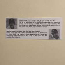 Norm Cash Ed Brinkman Detroit Tigers 1971 Digest Illustrated Baseball 2X4