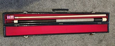 RARE Vintage Lishan Pool Cue Stainless Joint Great Shape With Case 58''