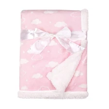 Heavenly Soft Chenille Sherpa Receiving Blanket, 3D Pink, 30" x 35", Warm and...