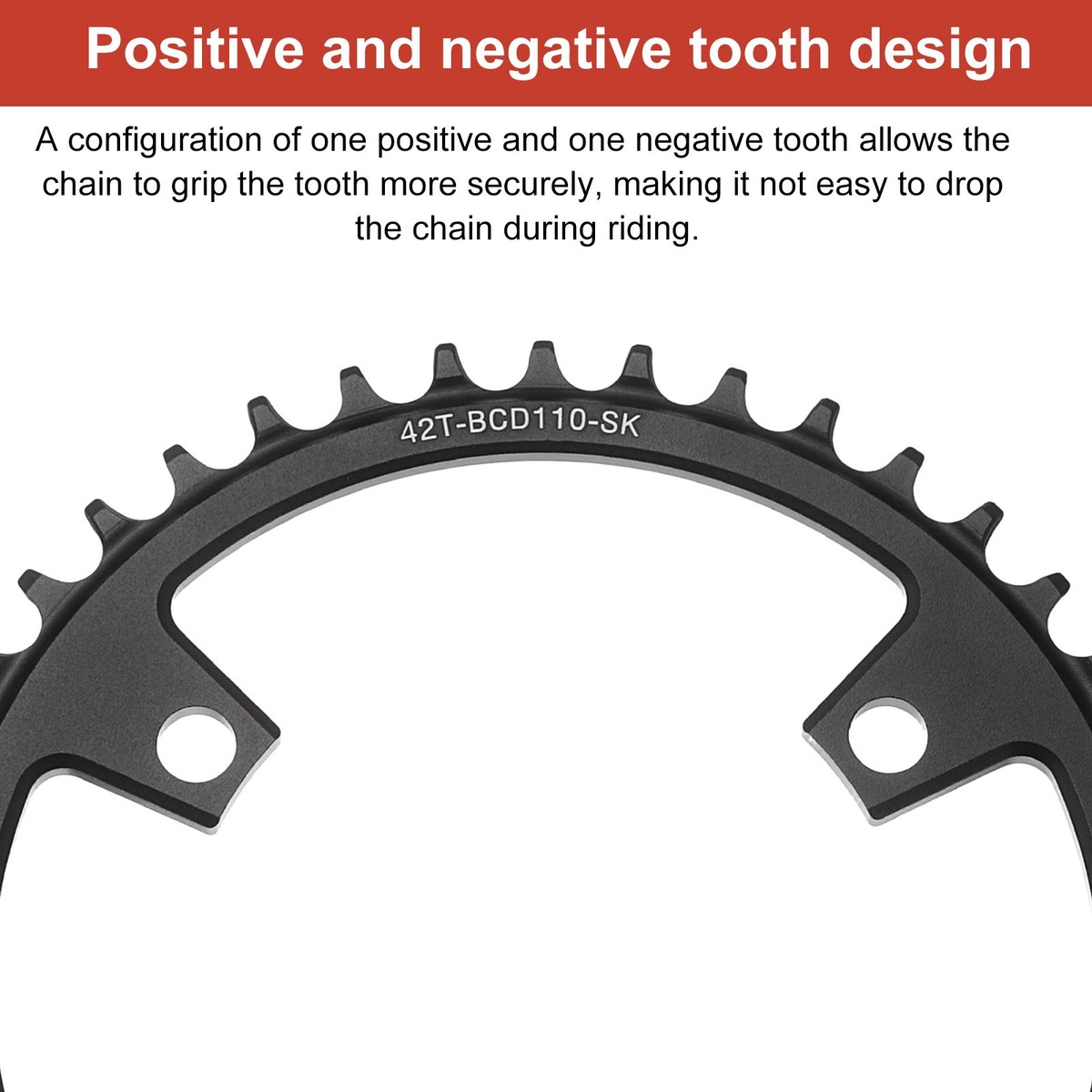 110BCD Bike Chainring 42T 176mm Diameter Round Aluminum Narrow