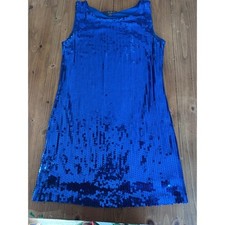 Forever 21 Royal Blue Sequin Sleeveless Mini Dress Party Occasion M