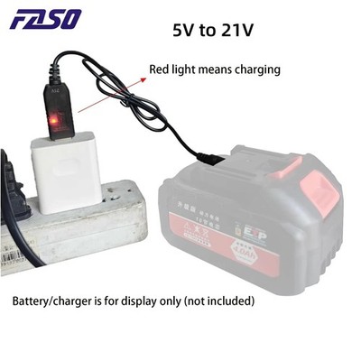 5V auf 21V Boost Kabel USB Adapter DC Ladegerät Akku Ladewandler