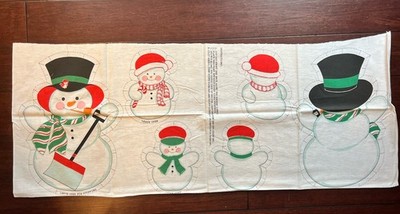 Spring Industries Fabric Christmas Snow Man Makes 3 Dolls Flannel Soft Cut + Sew