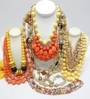 VINTAGE TO NOW FASHION/COSTUME JEWELRY NECKLACE LOT, ASSORTED TYPES & MATERIALS