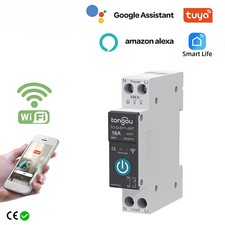 Smart Circuit Breaker 1P Rail for Smart Home Wireless Remote Control WiFi Switch