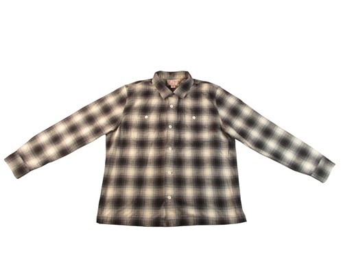 Filson Elk Heights Camp Shadow Plaid Flannel Shirt Men Large Black Brown Loop - Picture 8 of 16