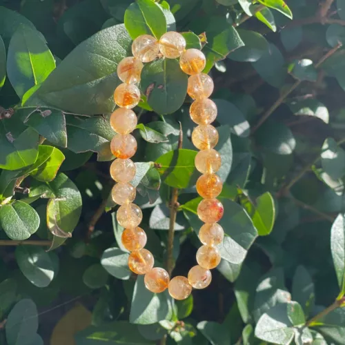 Natural Citrine Stone Bracelet 8mm Yellow Crystal Gemstone Stretch Bracelet - Picture 4 of 5