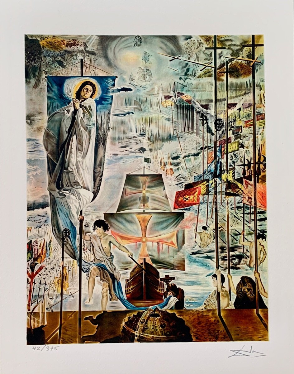 Salvador Dalí lithograph 限定175 Lot - Salvador Dali, Manhattan Skyline. Color lithograph on