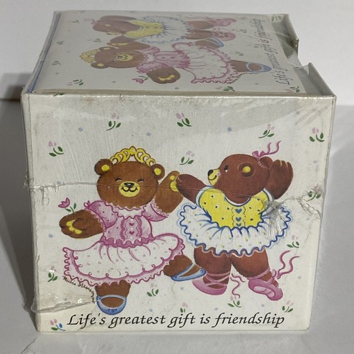 Vintage Ballerina Teddy Bear Note Pad Paper Memo Cube Stationary Set 80s 90s USA - Picture 6 of 12