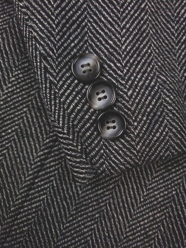 Yves Saint Laurent 38S Tweed Herringbone Sport Coat Gray VTG - Picture 6 of 10