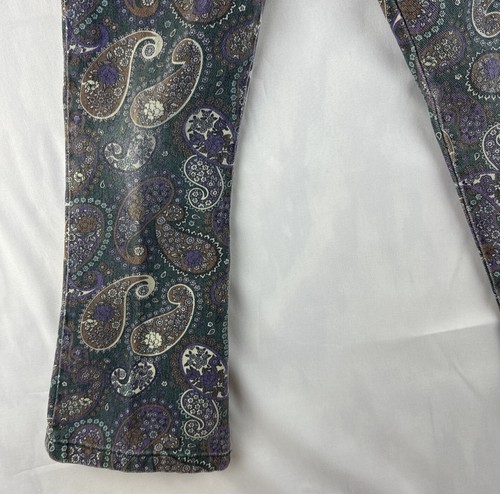 VTG Girls Baby GUESS Paisley Print Bell Bottom Pants Jeans Size 6 Made In USA - Picture 3 of 7