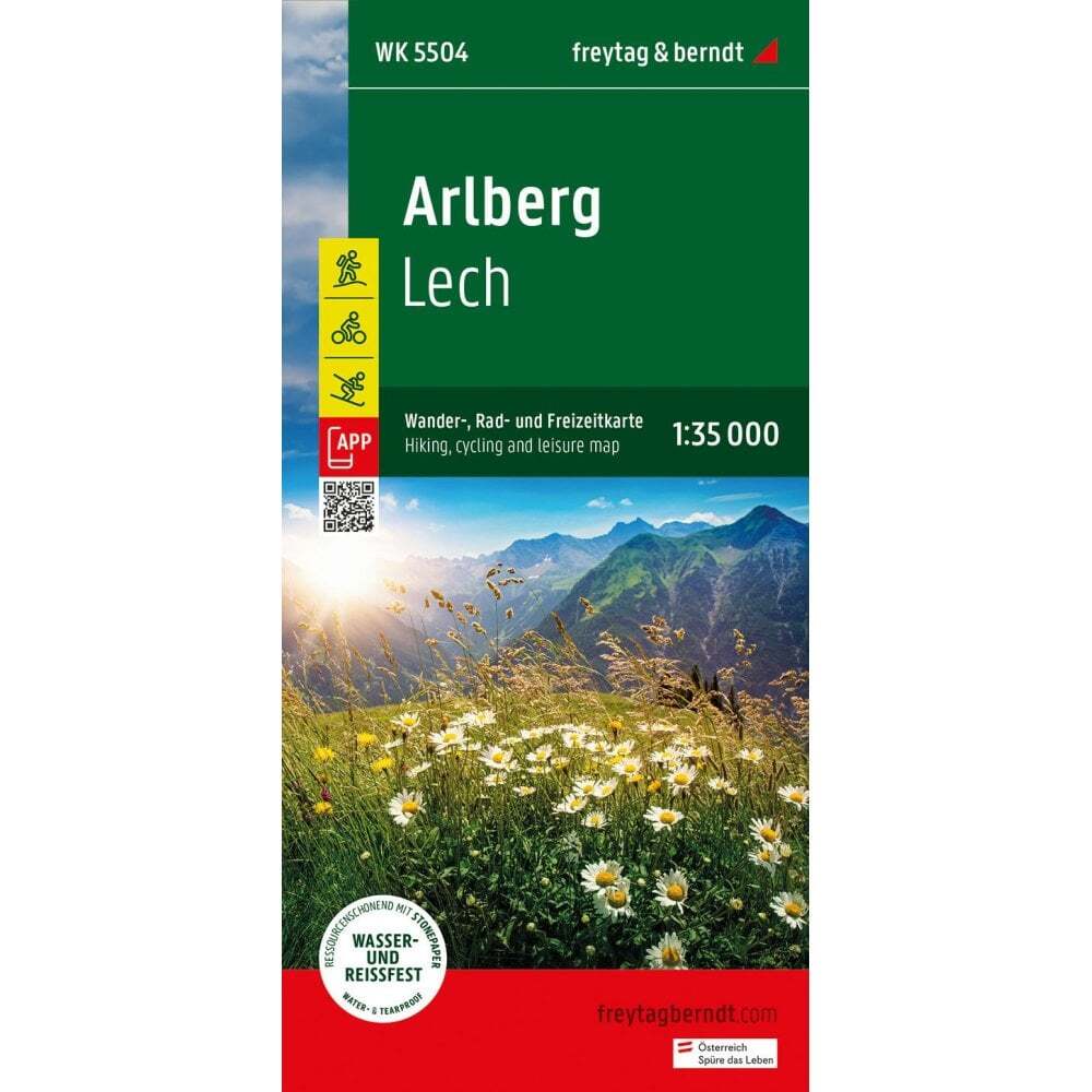 Austria Arlberg Lech hiking Cycling map WK5504 1:35K Verwallgruppe Lechtal Alps