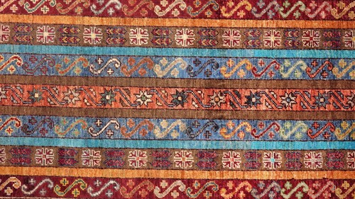 Afghan Ziegler Khorjin Teppich 100x150 Handgeknüpft Rot Streifen Orient i - Picture 7 of 8