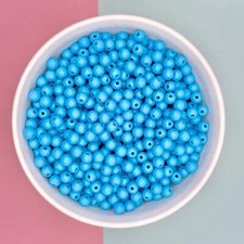6MM/8MM Sky Blue Solid Colored Acrylic Round Ball Beads