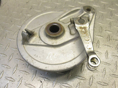 MT250 HONDA ELSINOR 1974 MT 250 74 (OEM) REAR BRAKE BACKING PLATE & SHOES
