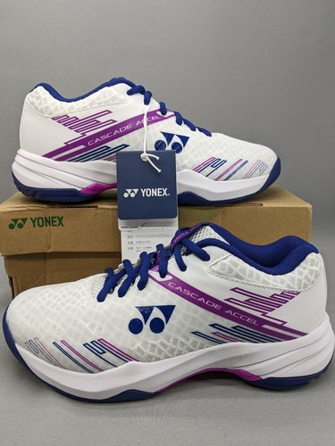 YONEX Badminton shoes POWER CUSHION CASCADE ACCEL MID White/purple Size US 10 - Picture 8 of 13