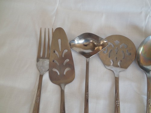Gracious wheat vintage hostess stainless steel set 8pc serving set Japan - Foto 2 di 6