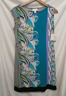 Donna Morgan Dress Sz 6 Blue Gray Sleeveless Pullover