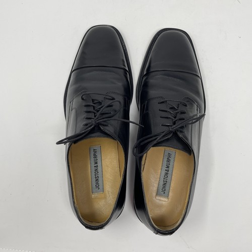 Scarpa elegante da uomo Johnston & Murphy nera derby taglia 9,5 M punta a cappuccio stringata - Foto 6 di 9