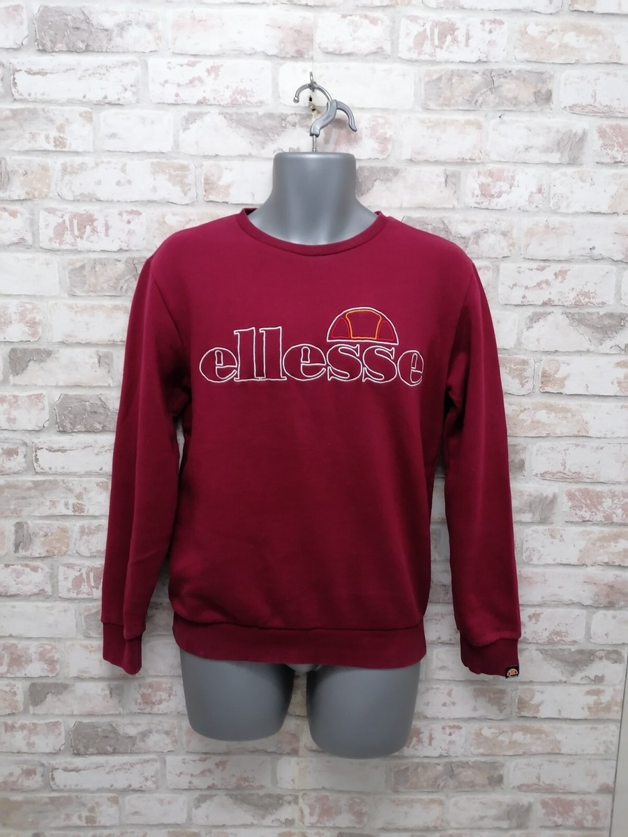 Burgundy Ellesse Crewneck Ellesse Roma Track Top In Burgundy Men's