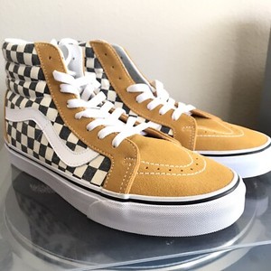 vans sk8 hi checkerboard yellow