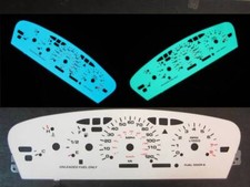 1995-1999 Dodge Neon White Face Glow Gauges For Instrument Cluster W Rpm