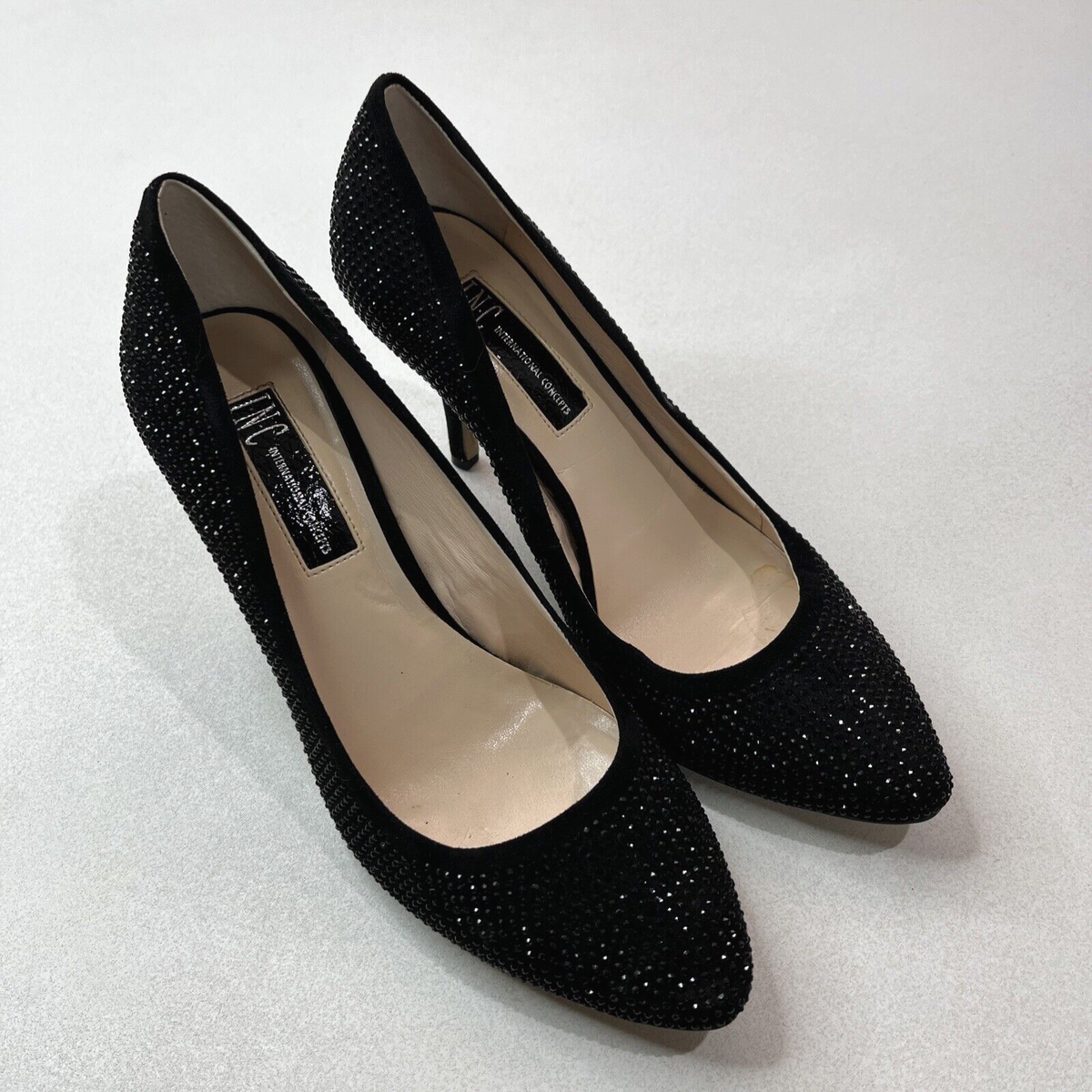 Inc International Concepts Shoes Womens M Black Studded Pump