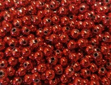 1,000 pcs Metallic Red Loose Artificial Plastic Pearls 6mm Round Craft Beads