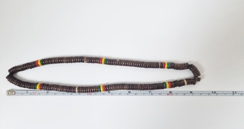 Reggae Rasta Coconut Beads Necklace Elastic Handmade Thailand Handmade Brown Red - Picture 14 of 17