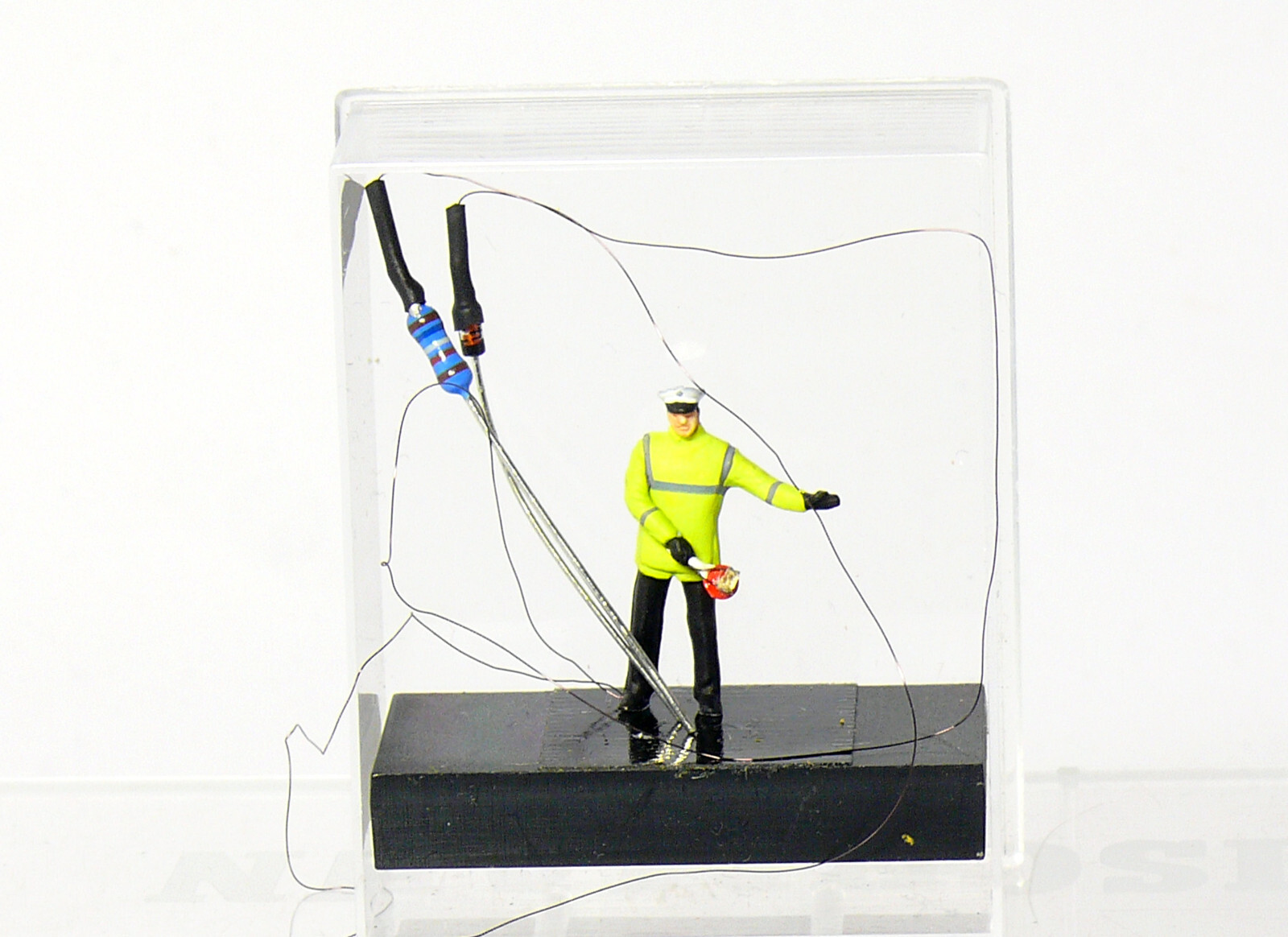 Preiser BAG Polizist Kontrolleur Spur H0 mit beleuchteter Stopkelle OVP