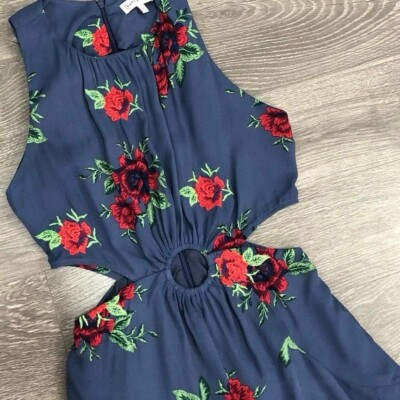 Warehouses Floral Embroidered Tiered Midi Dress UK 8 size S | eBay