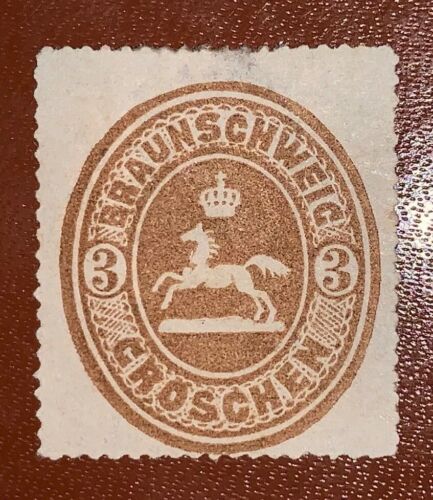 Travelstamps:1865 GERMANY BRUNSWICK STAMPS SCOTT #26 MINT OG HINGED 3 GROSCHEN